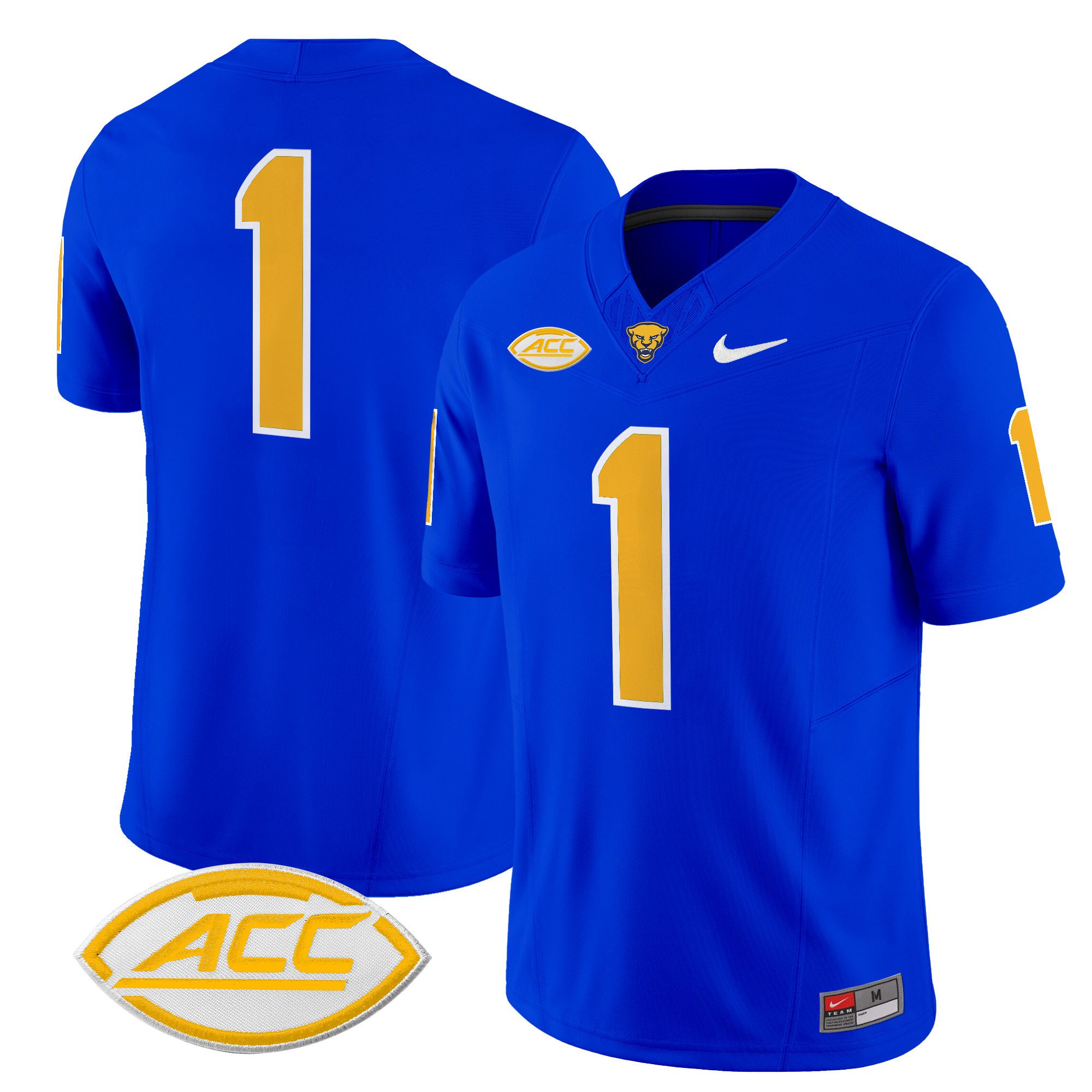 Men Pittsburgh Panthers #1 No Name Blue Nike 2024 Vapor Limited NCAA Jersey style 1->more ncaa teams->NCAA Jersey